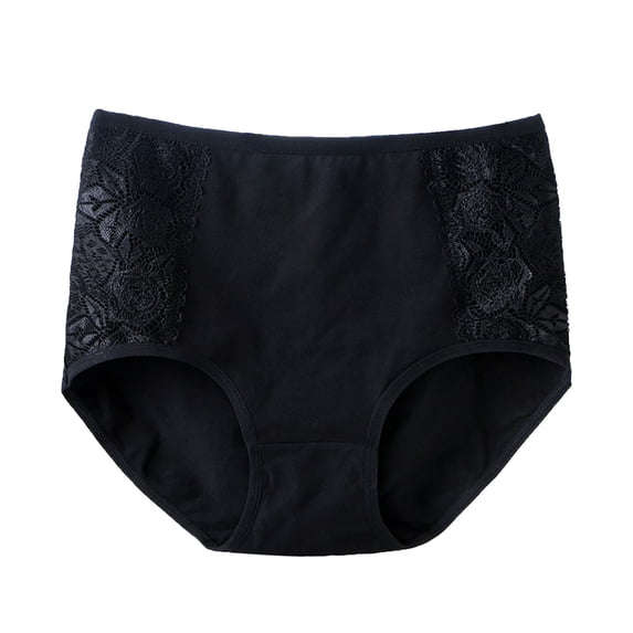 Mlkoz Womens Underwear Lace Solid High Waist Brief Ladies Panties Breathable Stretch for Old Women