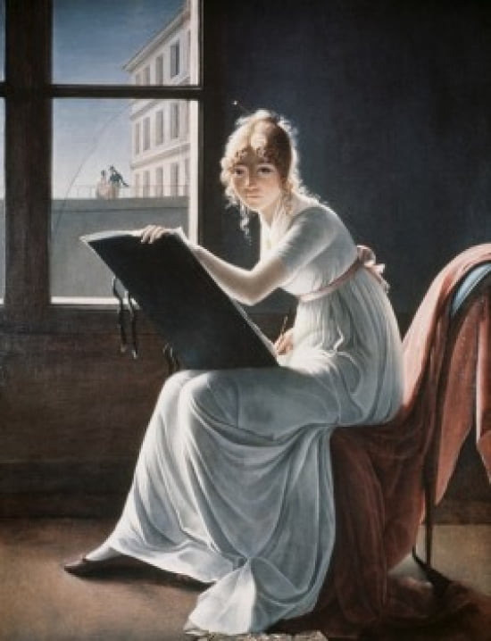 Mlle Charlotte du Val dOghes  1801  Follower of Jacques Louis David  Metropolitan Museum of Art New York City Canvas Art - Marie Denise Villers (24 x 36)