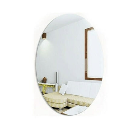 Mlless 17*27cm Mirror Wall Stickers Oval Square Mirror Papers 3D Acrylic Mirror Wall Sticker For Bathroom Home Decor Bathroom Mirror