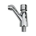 Mlless Bathroom Self Closing Wall Faucet with Chrome Finish for