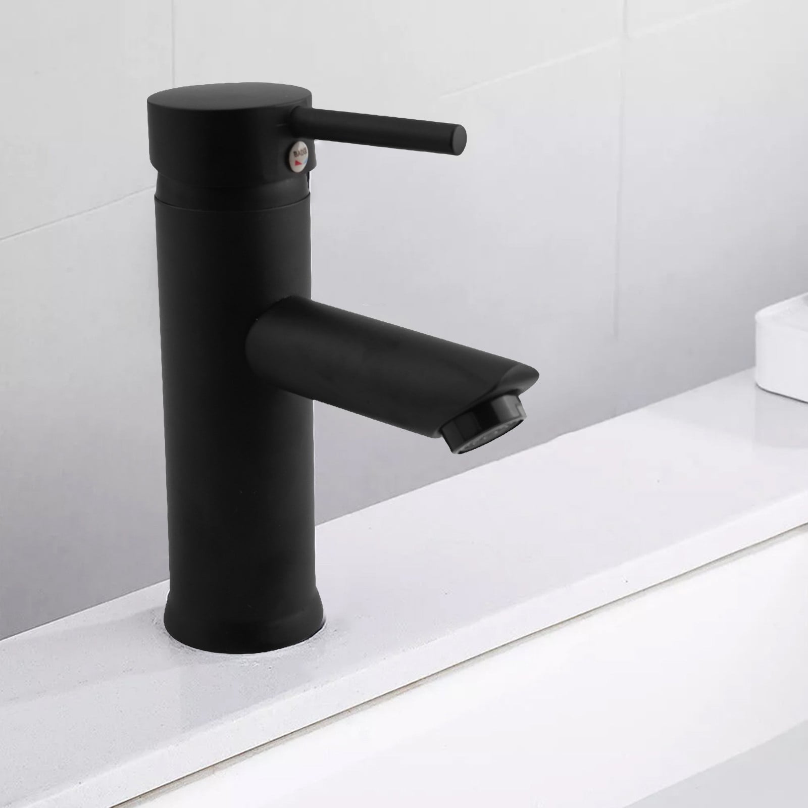 Mlless Bathroom Washbasin Single Lever Mixer Water Tap Black Stainless ...