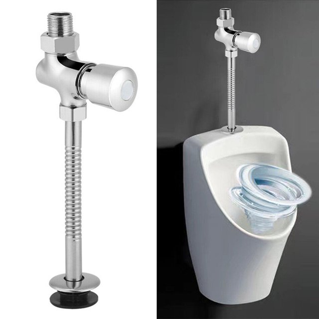 Mlless Urinal Flush Valve Manual Button Type Water Saving for Public