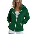 thumbnail image 1 of Mlmzgr Athletic Womens Hoodies Jackets Regular Fitted Full Zip Shirts with Pockets Activewear Fall Winter Sweathirts for Women, 1 of 6