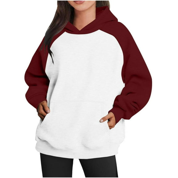 Mlmzgr Womens Sweatshirts for Hooded Pullover Shirts with Pockets Casual Running Womens Tops Color Blocked