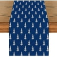 thumbnail image 1 of Mloabuc Blue Xmas Tree Christmas Table Runner, Seasonal Winter Kitchen Dining Table Decoration for Home Party Decor 13x72 Inch, 1 of 6