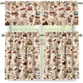 thumbnail image 1 of Mloabuc Coffee Theme Kitchen Curtains Set for Window Curtains Valance Set of 3,Cute Dwarf 24 Inch Length Tier Curtains Cafe Bar Window Curtains, Rod Pocket,Easy to Install,Size M, 1 of 4