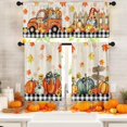 thumbnail image 1 of Mloabuc Fall Buffalo Plaid Kitchen Window Curtains and Valances Set 36 Inch, Pumpkins Truck Gnomes Leaves Vintage Short Tier Curtain for Cafe Living Room Bathroom, Autumn 3 Pieces Set Kitchen Decor, 1 of 6