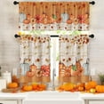 thumbnail image 1 of Mloabuc Fall Kitchen Window Curtains and Valances Set 36 Inch, Vintage Pumpkins Maple Leaves Orange Floral Short Tier Curtain for Cafe Living Room Bathroom, Autumn 3 Pieces Set Kitchen Decor, 1 of 6