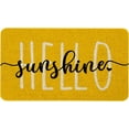 thumbnail image 1 of Mloabuc Hello Sunshine Door Mat Funny Text Indoor mat,Holiday Creative Decorative Seasonal Burlap Welcome Floor Yellow Mat Switch Mat for Outdoor 17 x 30 in, 1 of 5