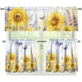 thumbnail image 1 of Mloabuc Lavender and Sunflower Kitchen Curtains 3 Piece Farmhouse Kitchen Cafe Curtain and Valances Set Short Tier Curtain,54"x24", 1 of 4
