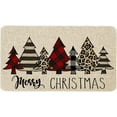 thumbnail image 1 of Mloabuc Merry Christmas Trees Door Mat Indoor Outdoor Rug,Winter Christmas Tree Front Welcome Door Mat Holiday Creative Decorative Seasonal Burlap Welcome Floor Mat Switch Mat for Outdoor 17 x 30 in, 1 of 6