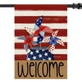 thumbnail image 1 of Mloabuc Patriotic Watercolor Stripes Windmill Freedom House Flag Double Sided, 4th of July Memorial Day Independence Day Yard Outdoor Decoration 28x40 Inch, 1 of 5