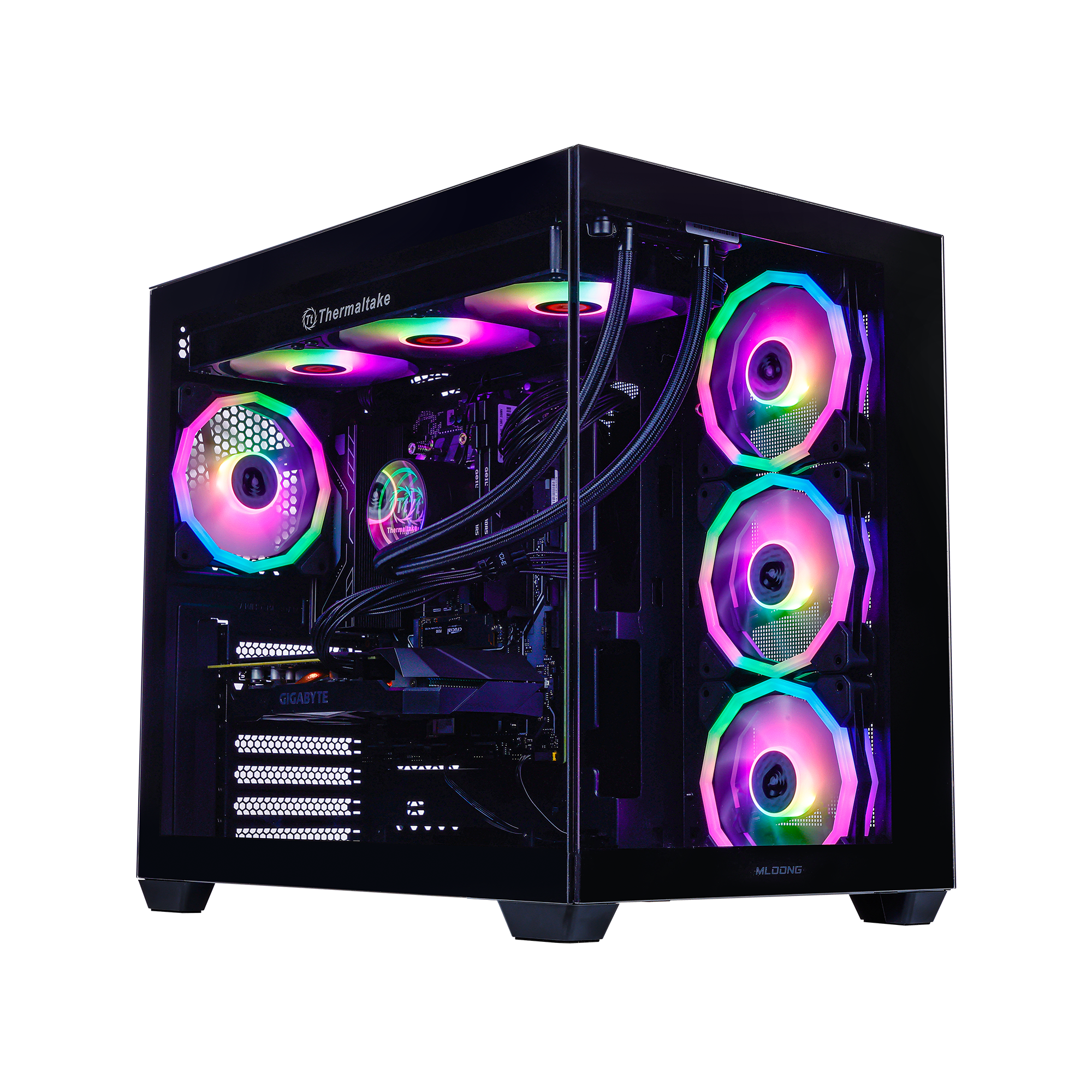 Mloong Gaming PC Desktop AMD Ryzen 7 9800X3D, GeForce RTX 5070Ti 16GB, 2TB SSD, 32GB DDR5 RAM, 850W, Win11, WIFI
