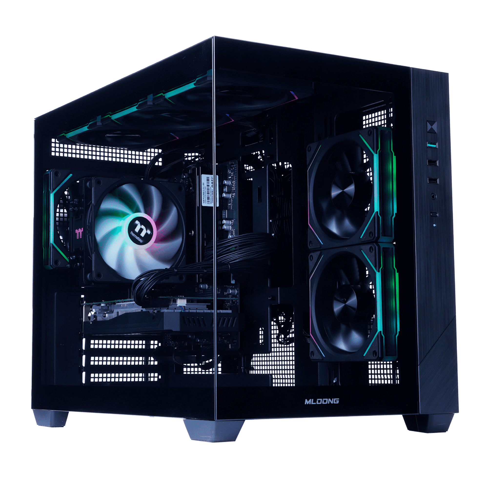 Mloong Gaming PC Desktops AMD Ryzen 5 9600X, Radeon RX 9060XT 8GB, 1TB SSD, 32GB DDR5 RAM, 650W, Win11, WiFi, Black