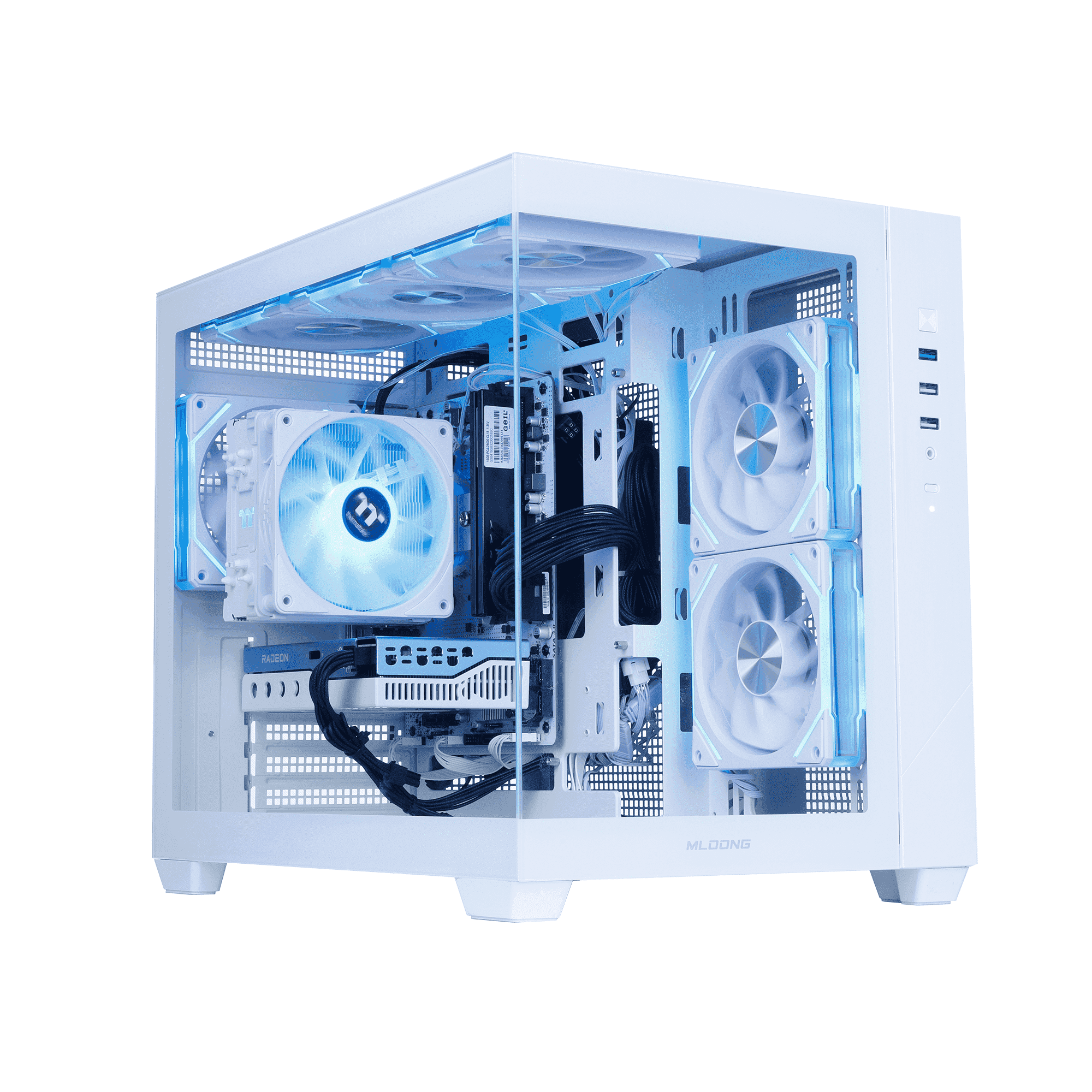 ミドルタワーゲーミングPC Ryzen5 5500 and RX6600XT Mloong Gaming PC Desktop, AMD Ryzen5 5500, Radeon RX 6600, 1TB SSD