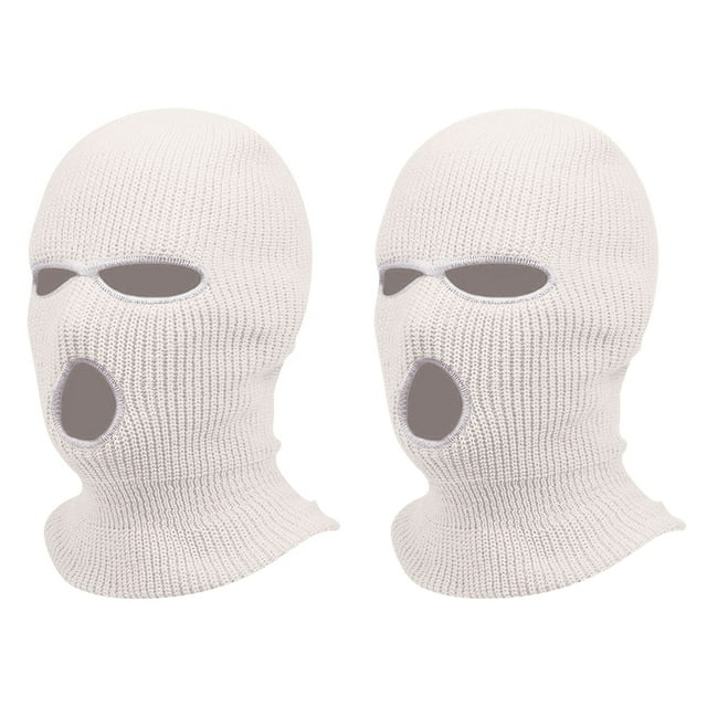 Mlqidk 2 Pack 3Hole Full Face Mask Cover Ski Mask Winter Balaclava Cap