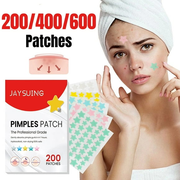Mlqidk 200 CT Pimple Patches for Face w/Salicylic Acid & Tea Tree, Hydrocolloid Acne Patches Cute Star Pimple Patches for Healing, Cute Face Stickers, Zit Patch