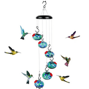 Mlqidk 23.62 inch Charming Wind Chimes Hummingbird feeders,Window Bird feeders for Viewing,Bird feeders for Outdoors Hanging ant and bee Proof,Bird Seed for Outside feeders