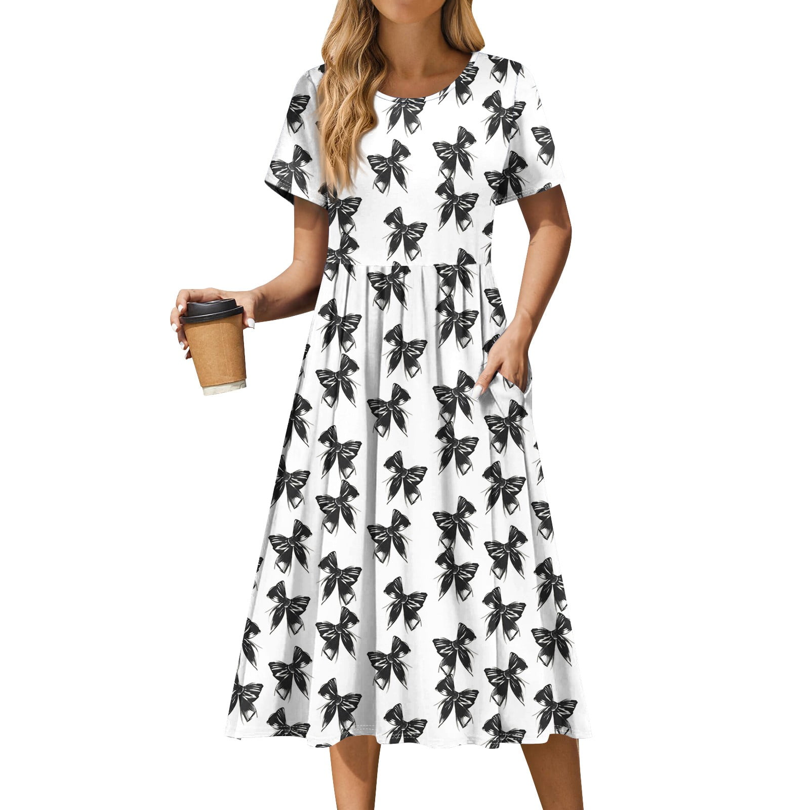 Floral Print Summer Casual Knot Elastic Waist Boho Female Large Size Elegant Beach 5XL 6XL 8X Short