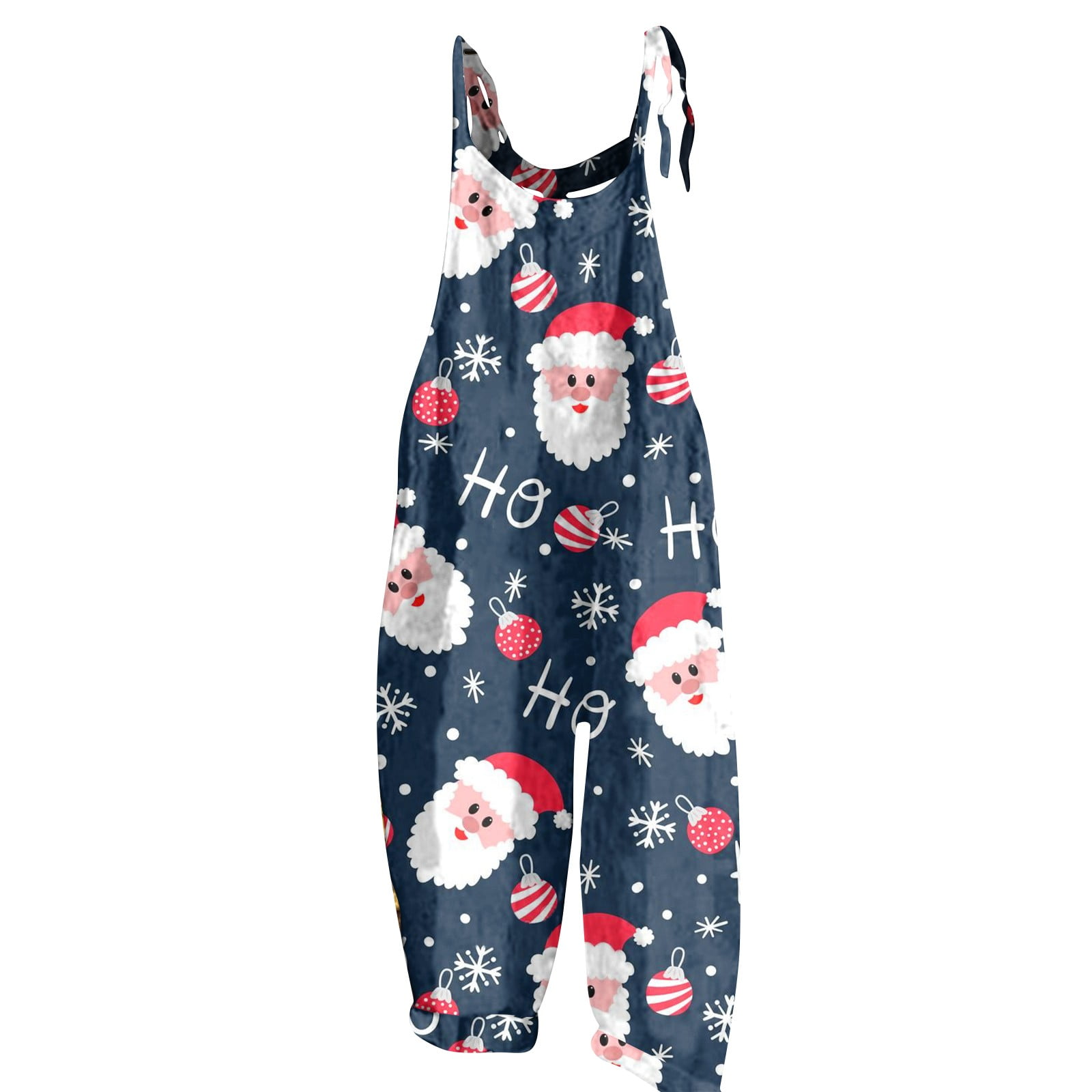 Mlqidk Christmas Santa Claus Print Overalls Women’s Jumpsuits Rompers