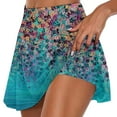 thumbnail image 1 of Mlqidk Flowy Skirts for Women with Inner Shorts Floral Print Golf Athletic Skorts Running Sport Skirt,Dark Blue XXXXL, 1 of 5