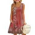 thumbnail image 1 of Mlqidk Girls Dresses Size 10-12 Scoop Neck Boho Summer Dresses Casual Tween Girls Tank Dress Floral Print Swim Cover Up with Pockets Red 3-4 Years, 1 of 6