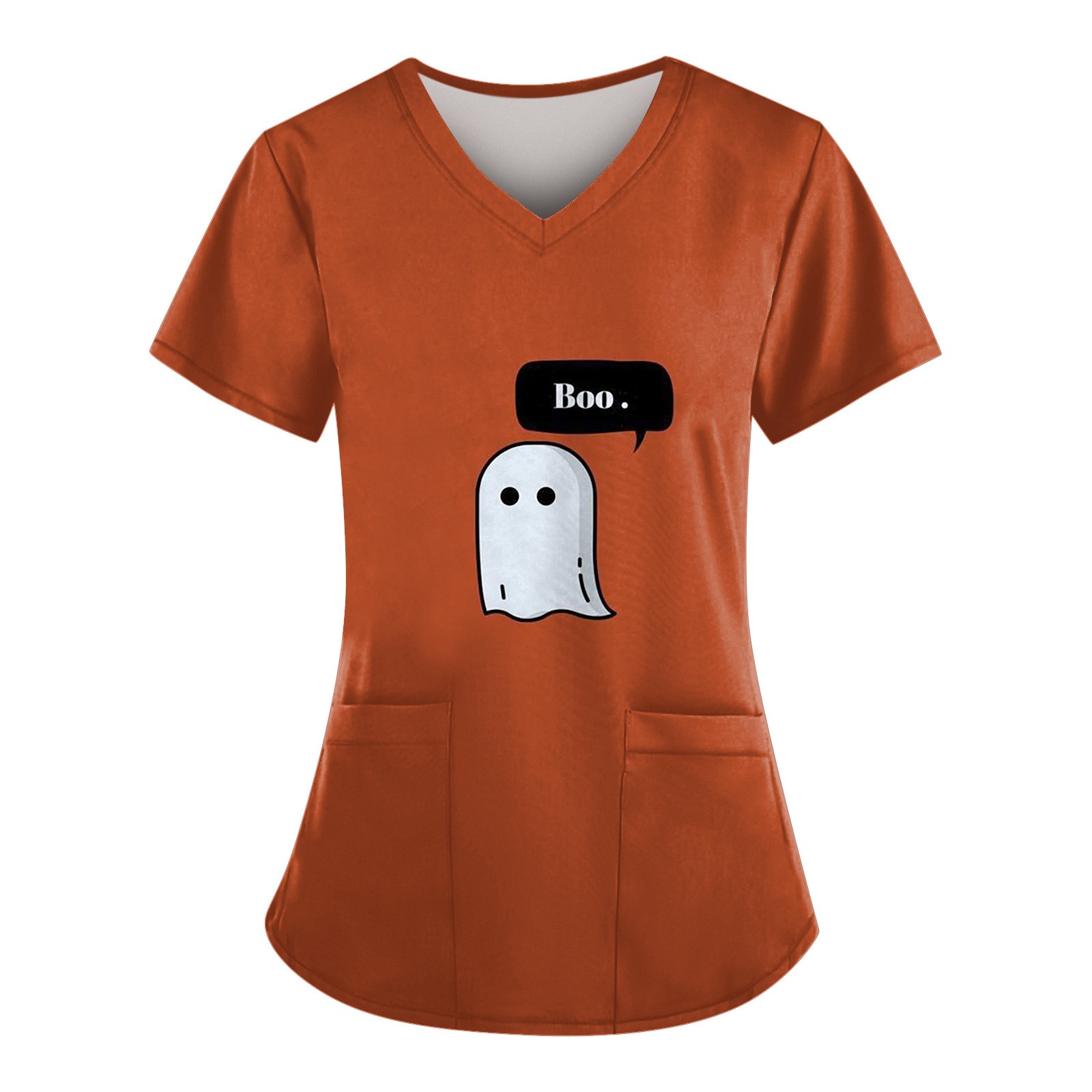 Mlqidk Halloween Scrub Tops for Women, Women's Comfortable Lightweight