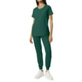 thumbnail image 1 of Mlqidk Healing Hands Scrubs for Women Breathable Medical Uniform Set Crew Neck Top and Pants with Pockets Nurse Scubs Dark Green M, 1 of 4