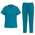 thumbnail image 1 of Mlqidk Light Blue Scrubs Sets for Women V Neck Top & Jogger Pant with Pockets Cool Stretch Scrubs Set Nurse Uniform Light Blue M, 1 of 8