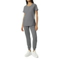 thumbnail image 1 of Mlqidk Medical Scrub Sets for Woman Crew Neck Top & Jogger Pant with Pockets Cool Stretch Medical Uniform Set Nurse Scubs Gray 2XL, 1 of 4