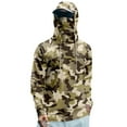 thumbnail image 1 of Mlqidk Mens UPF 50+ Shirt Lightweight Fishing Camo Hoodies Long Sleeve Cooling Spf Shirt Quick-Dry with Hood Shirts UV Protection Shirts with Face Mask Khaki S, 1 of 3
