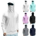 thumbnail image 1 of Mlqidk Mens Fishing Shirt Cooling Spf UPF 50+ Shirts Long Sleeve Plain Lightweight Shirt Quick-Dry with Hood Shirts Sun Hoodie with Face Mask Purple L, 1 of 4