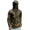 thumbnail image 1 of Mlqidk Men's Lightweight Fishing Shirt Cooling Spf UPF 50+ Camo Hoodies Hooded Long Sleeve Shirts Quick-Dry UV Protection Shirts with Face Mask Ginger L, 1 of 3