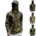thumbnail image 1 of Mlqidk Mens Lightweight Fishing Shirt Cooling Spf UPF 50+ Shirts Hooded Long Sleeve Shirts Quick-Dry Sun Camo Hoodie with Face Mask Ginger S, 1 of 4