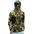 thumbnail image 1 of Mlqidk Mens Lightweight UPF 50+ Shirts Quick-Dry Fishing Camo Hoodies Long Sleeve with Hood Clothing Cooling Spf UV Protection Shirts with Face Mask Army Green L, 1 of 3