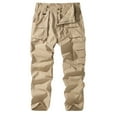 thumbnail image 1 of Mlqidk Military Cargo Pants for Men Quick Dry Big and Tall Work Cargo Pants Water Resistant Flex Ripstop Hiking Pants Combat Trousers with Pockets Khaki L, 1 of 6