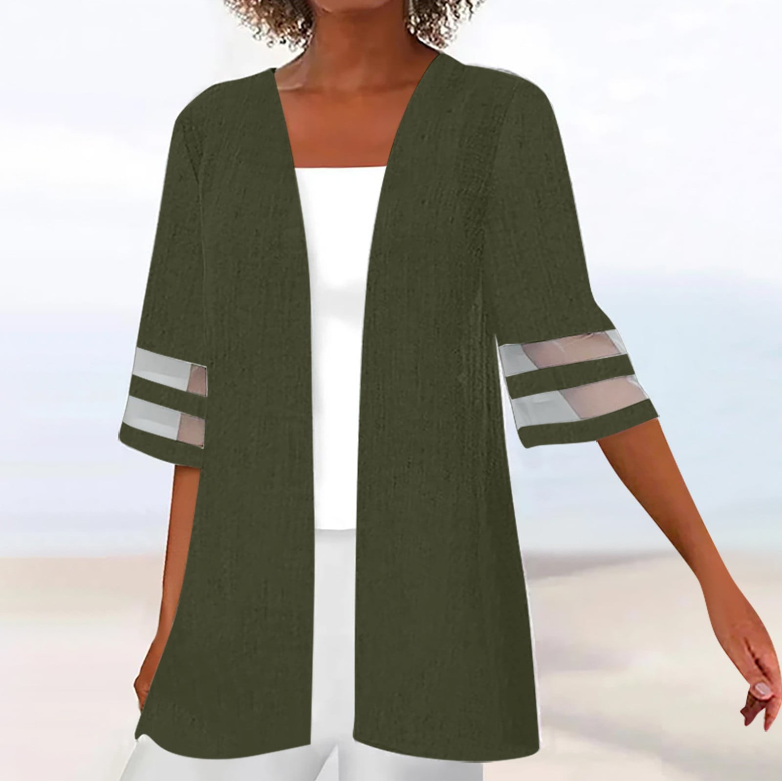 Mlqidk Plus Size Lightweight Half Sleeve Cardigan Half Sleeve Cardigans