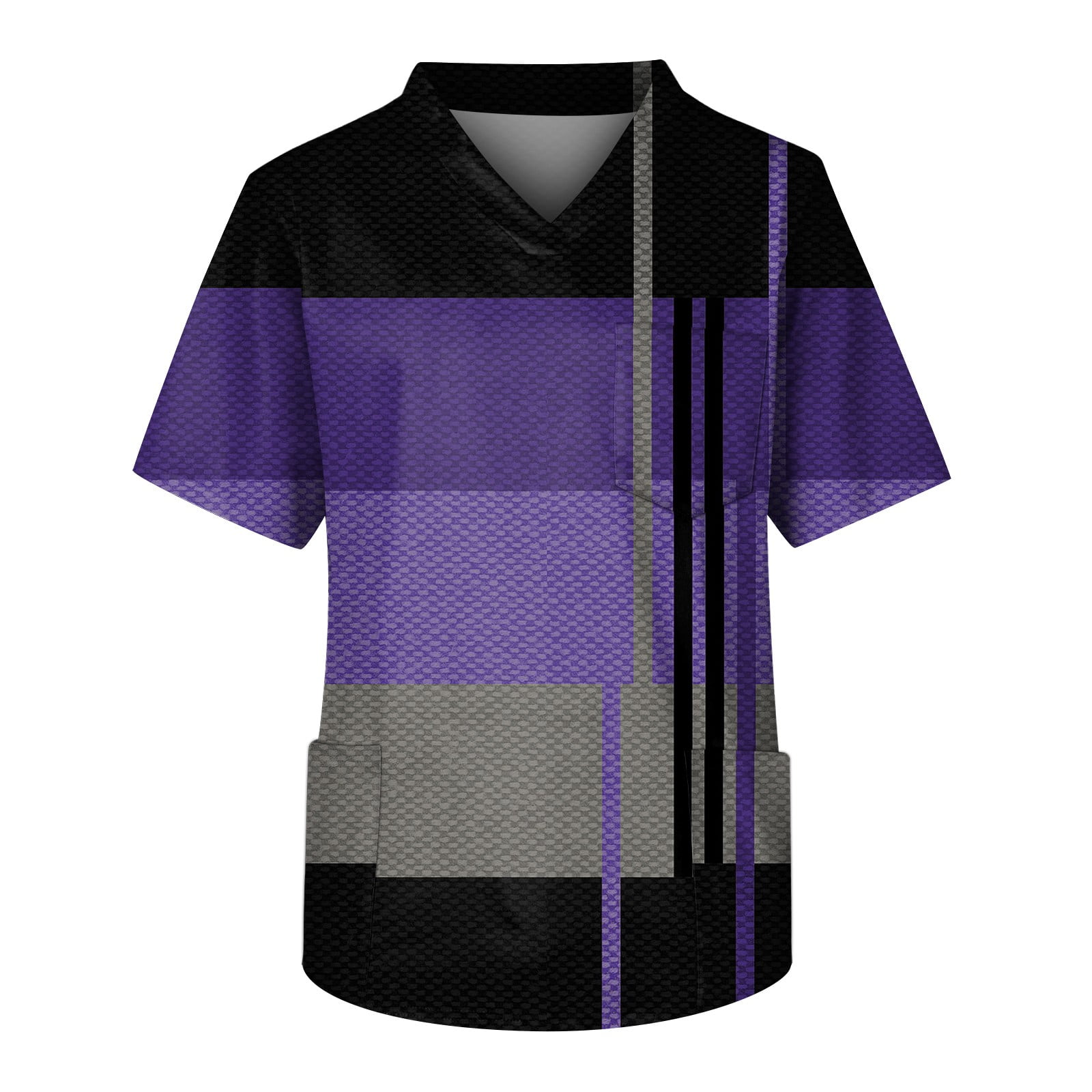 Mlqidk Plus Size Scrub Tops for Men, Loose Stretchy Printed Plus Size