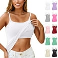 thumbnail image 1 of TQWQT Tank Tops with Built In Bras Shelf Bra Camisoles Adjustable Spaghetti Strap Shelf Bras Yoga Workout Plus Size Padded Undershirts Turquoise M, 1 of 5