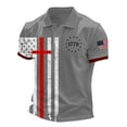 thumbnail image 1 of Mlqidk Short Sleeve Polo Shirts for Men American Flag Golf Shirt Independence Day Stars and Stripes Tees Casual Quick Dry Big and Tall Collared Shirts Gray M, 1 of 5