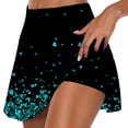 thumbnail image 1 of Mlqidk Skorts for Woman Athletic Golf Skorts Floral Print High Waisted Workout Running Skirts,Cyan XXXXXL, 1 of 5