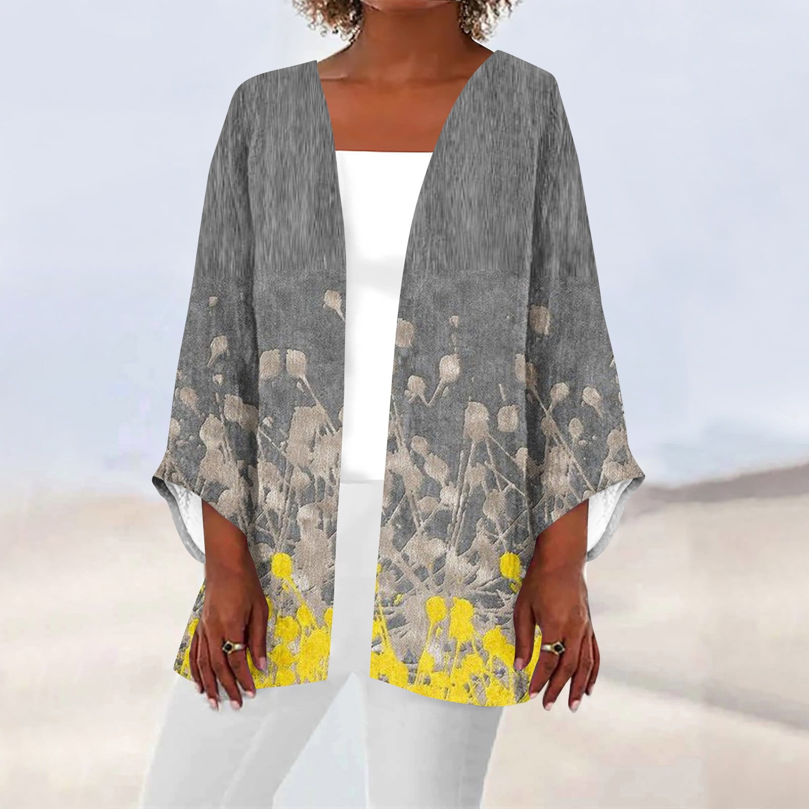 Mlqidk Summer Shrugs for Women Lightweight 3/4 Sleeve Cardigans for