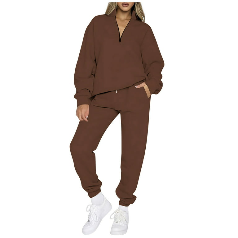 Gary Com 2 Piece Outfits Women's Tracksuit Sets Sweatsuit Long Sleeve  Hoodie and Sweat Pants Zip Up Jogger Workout Suit