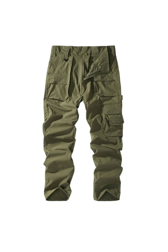 Tactical Cargo Pants for Men Stretch Casual Work Pants Water Resistant Durable Ripstop Camping Pants Combat Trousers Multi-Pocket Army Green M