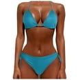 thumbnail image 1 of Mlqidk Thong Bikini Swimsuit for Women Black Brazilian String Bikinis Bathing Suit Triangle Top Bathing Suits Swimsuits,Blue XL, 1 of 5
