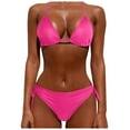 thumbnail image 1 of Mlqidk Thong Bikini Swimsuit for Women Black Brazilian String Bikinis Bathing Suit Triangle Top Bathing Suits Swimsuits,Hot Pink M, 1 of 5