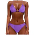 thumbnail image 1 of Mlqidk Thong Bikini Swimsuit for Women Black Brazilian String Bikinis Bathing Suit Triangle Top Bathing Suits Swimsuits,Purple M, 1 of 5