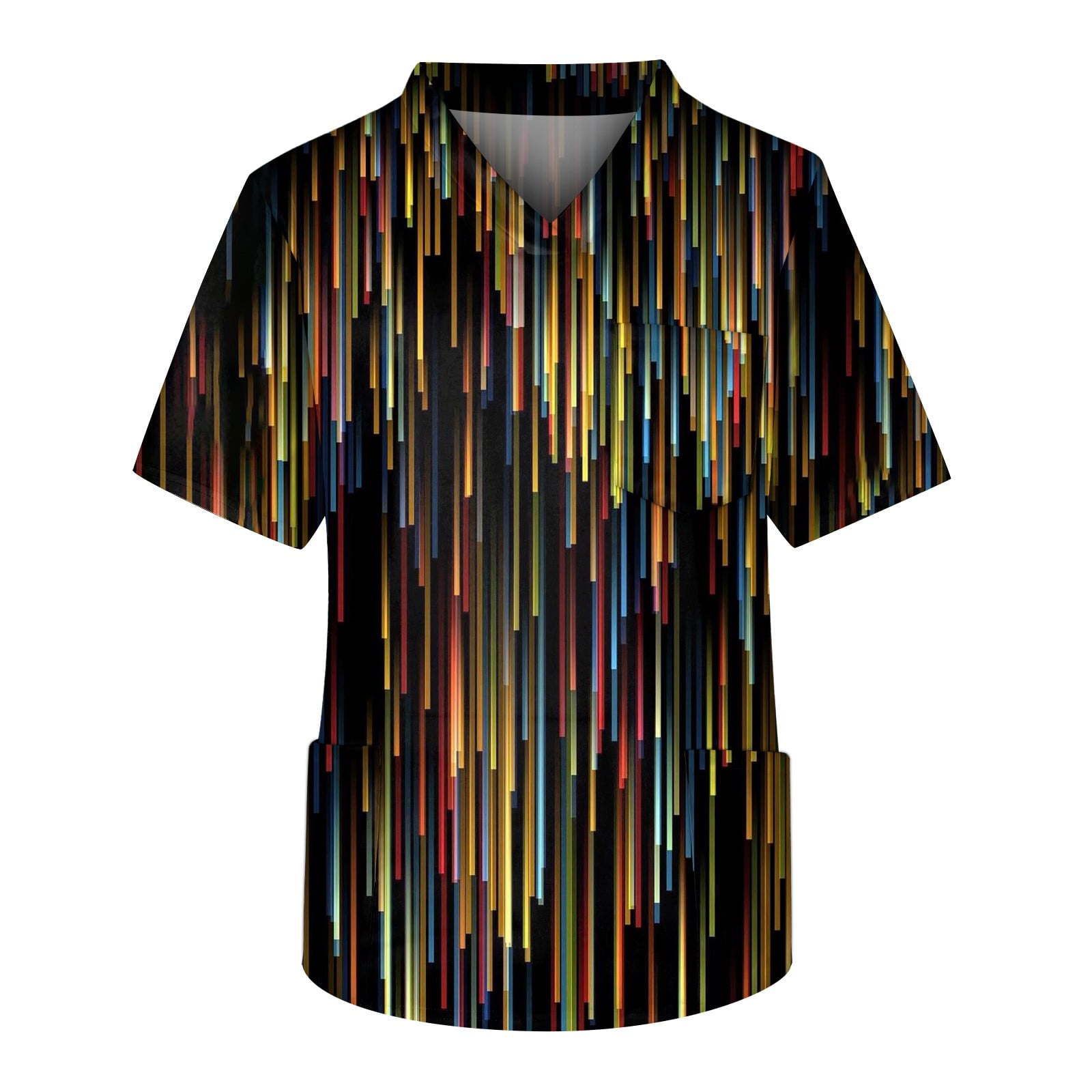 Mlqidk Tie dye Printed Scrub Tops Men, Plus Size Scrub Tops VNeck Fun