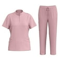 thumbnail image 1 of Mlqidk Women's Medical Scrub Sets Top & Jogger Pant with Pockets Cool Stretch Medical Uniform Set Nurse Scubs Pink L, 1 of 8