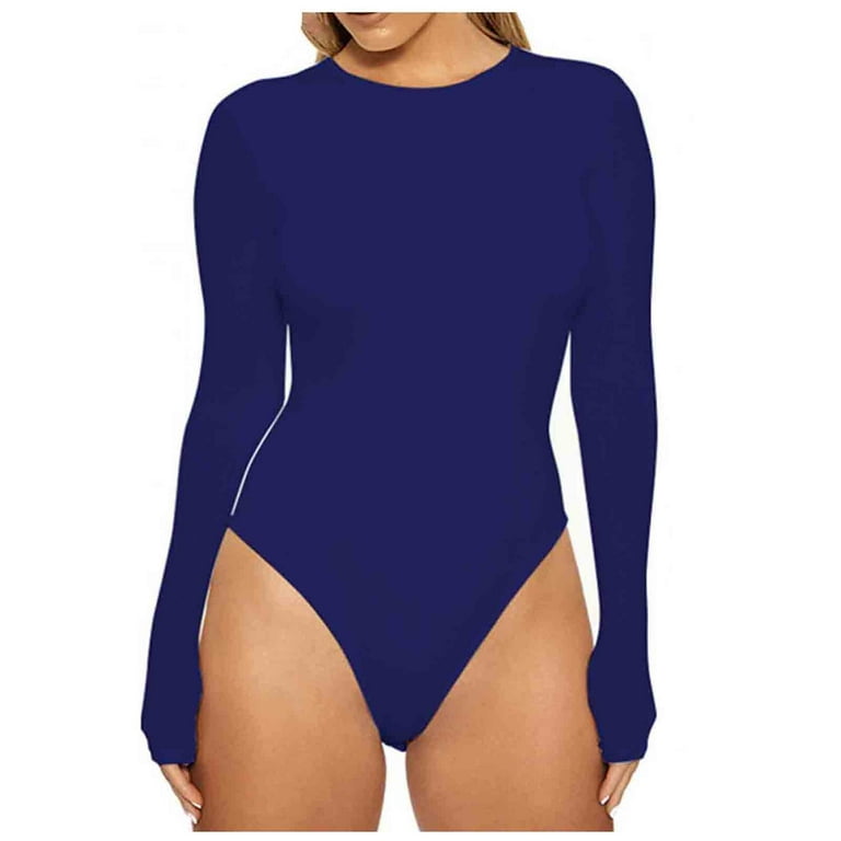 Sveltors Plus Size Bodysuit for Women Square Neck Long Sleeve